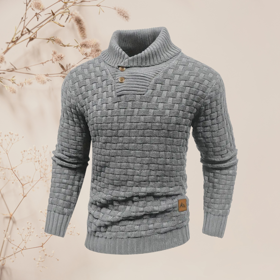 Levi I Casual Wafel Patroon Hoge Stretch Trui