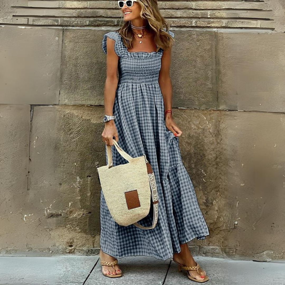 Angelina | Zomerjurk met print en flatterend silhouet