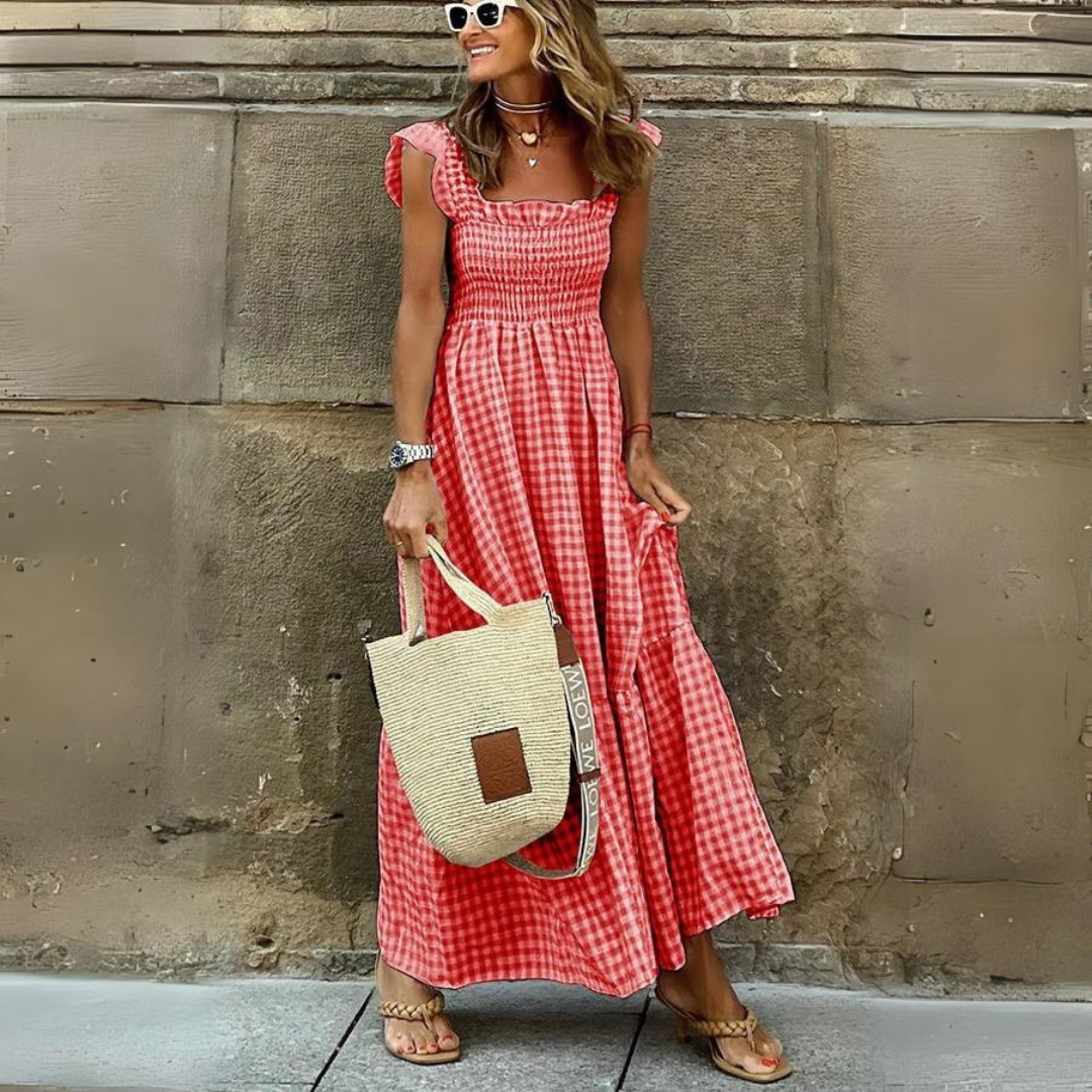Angelina | Zomerjurk met print en flatterend silhouet