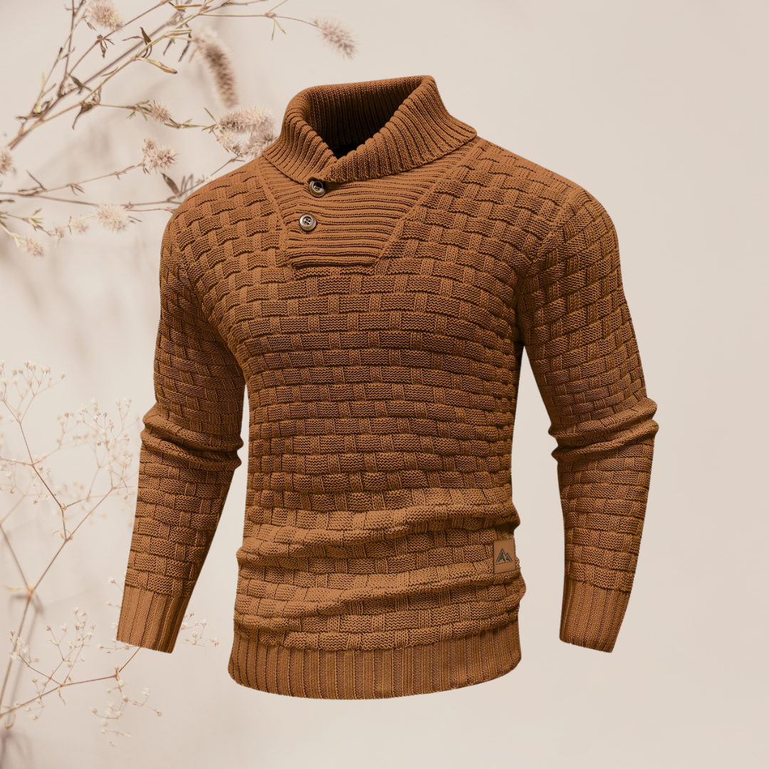 Levi I Casual Wafel Patroon Hoge Stretch Trui