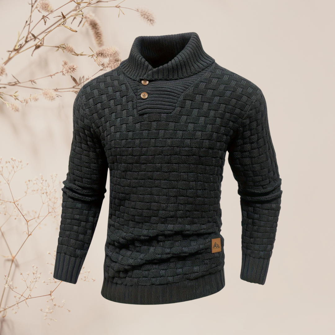 Levi I Casual Wafel Patroon Hoge Stretch Trui