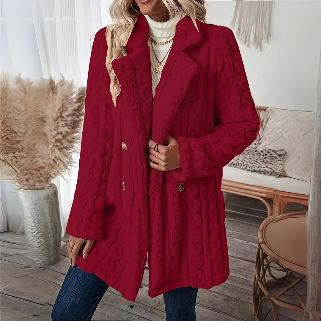Velura™ - Dubbelzijdige Fuzzy Lapel Jas voor Herfst & Winter