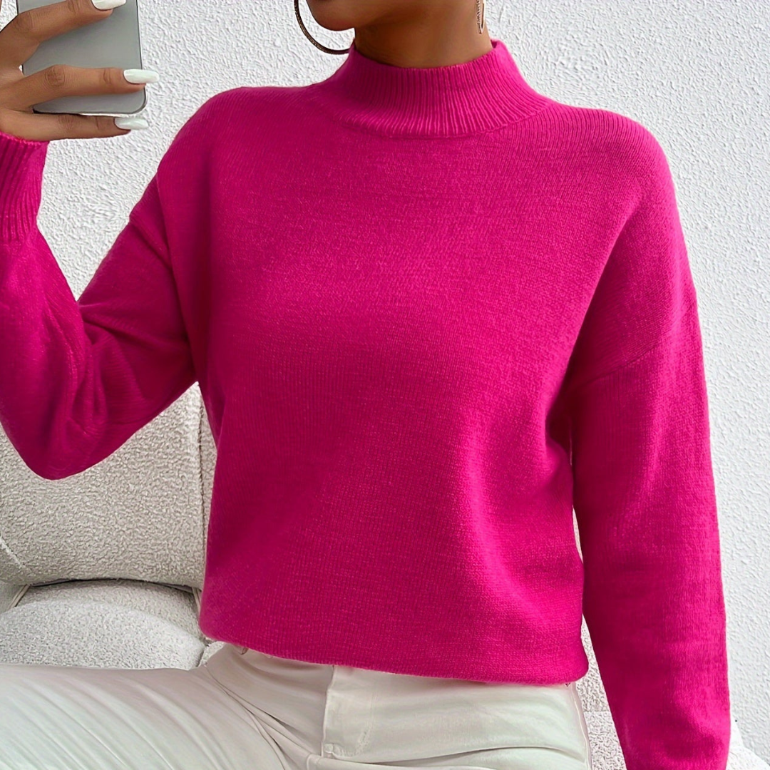 Serena™ - Casual Gebreide Trui met Verlaagde Schouder