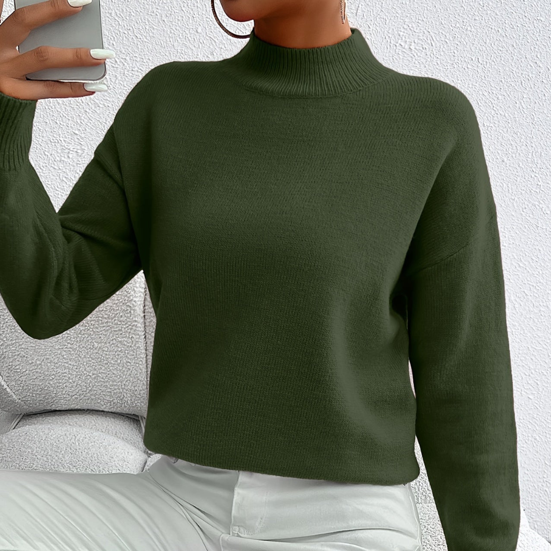 Serena™ - Casual Gebreide Trui met Verlaagde Schouder