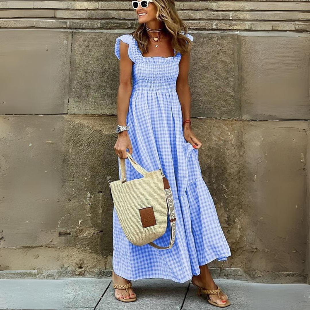 Angelina | Zomerjurk met print en flatterend silhouet